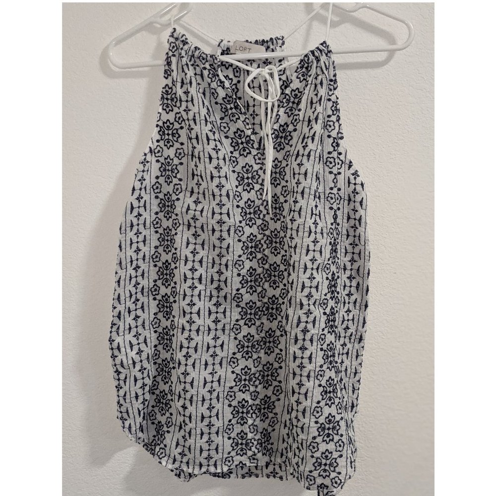 LOFT Embroidered Tank Top Sz XS EUC